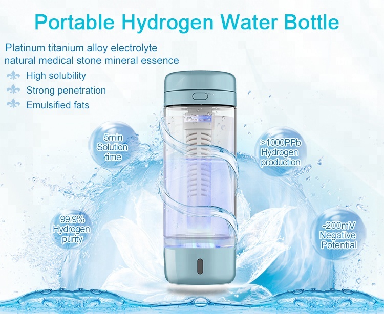 Anti-aging waterstofrijk waterfles draagbaar actief waterstofwater